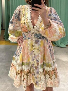 Zimmermann Pop Trimmed Mini Dress Zimmermann 0 US 4